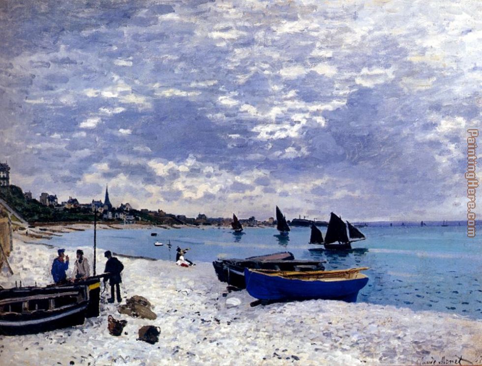 The Beach At Sainte-Adresse painting - Claude Monet The Beach At Sainte-Adresse art painting